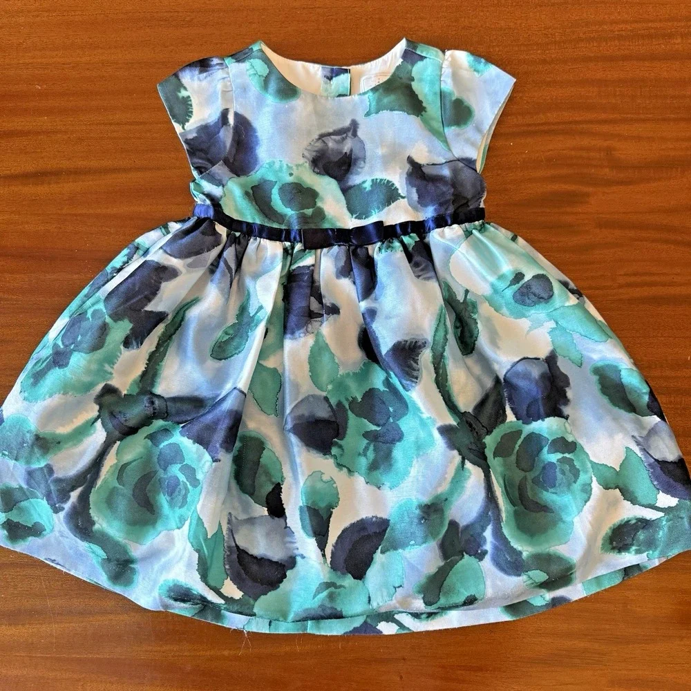 Lot of 2 Gymboree Dressed Up Dresses Girls‎ 2T Holiday Floral Blue Green, Black
